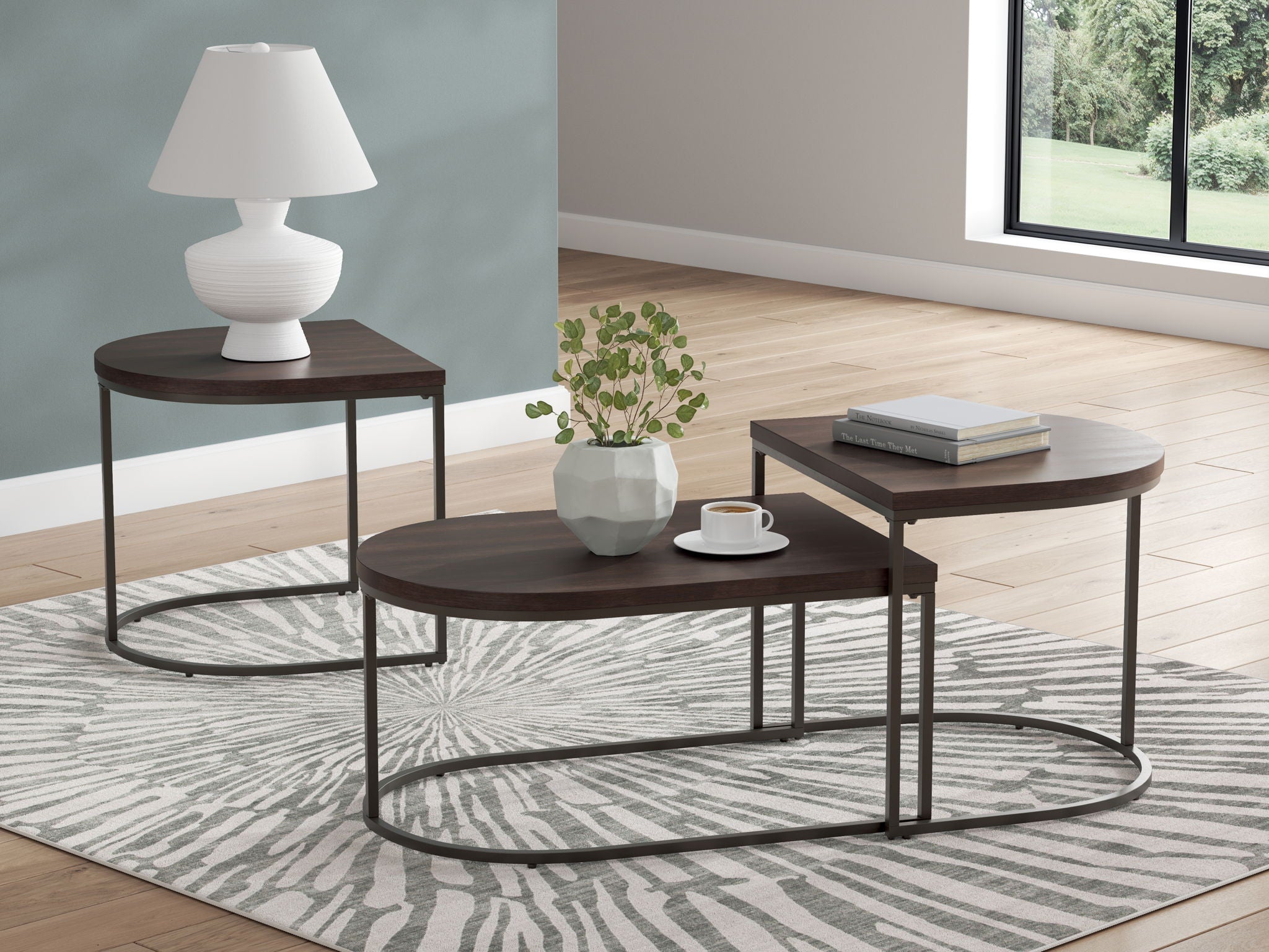 Vanmore - Tables gigognes (lot de 3) - Marron foncé