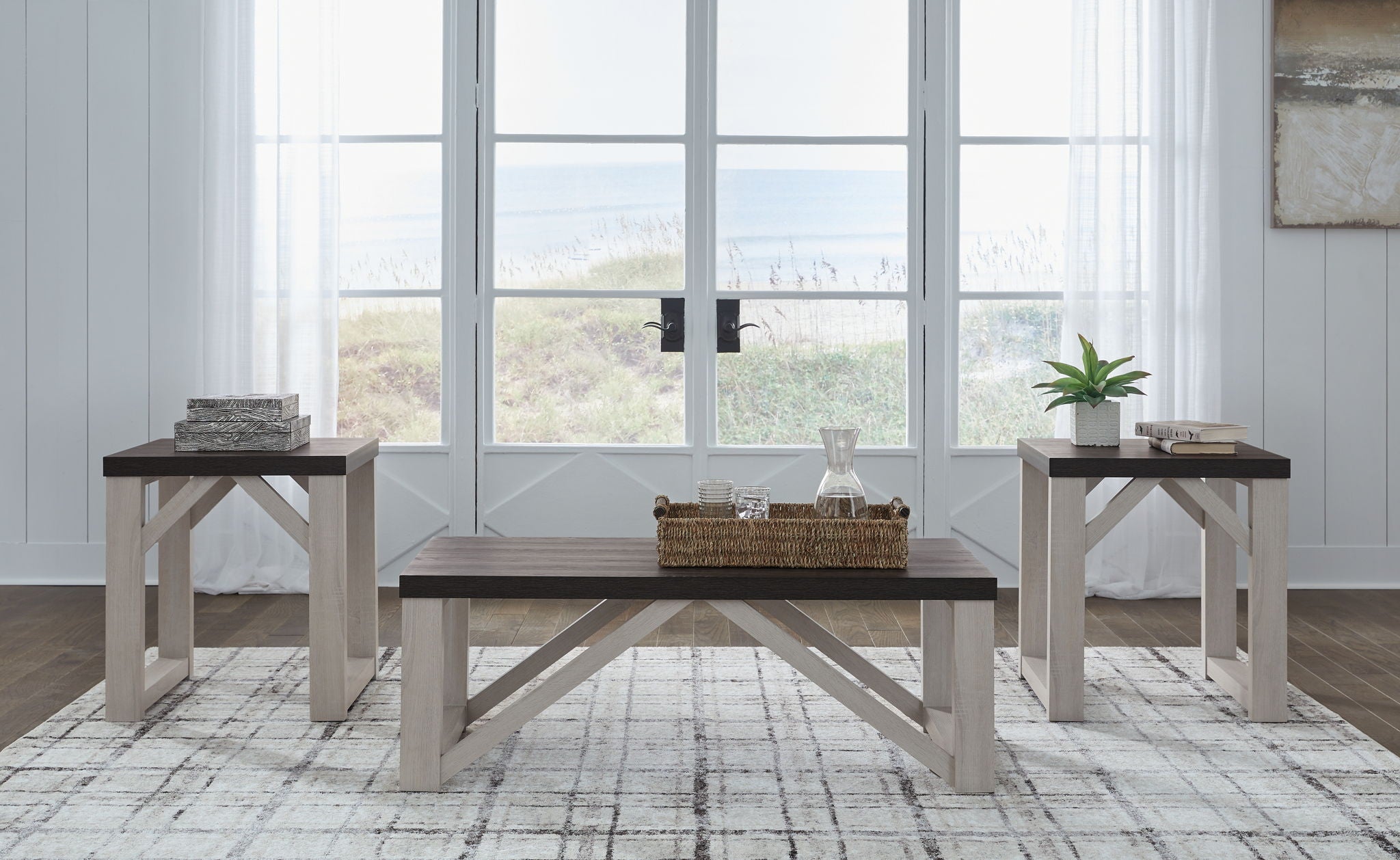 Dorrinson - Tables d'appoint (Lot de 3) - Blanc vieilli