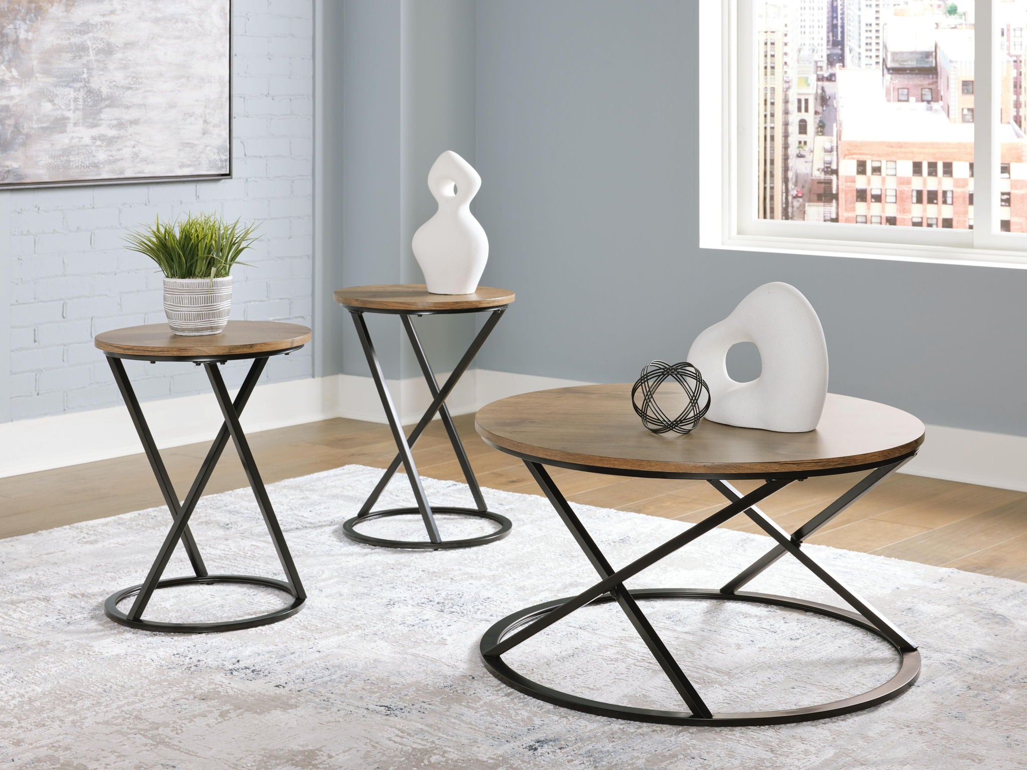 Cassbryn - Ensemble de tables d'appoint (Lot de 3) - Marron / Noir