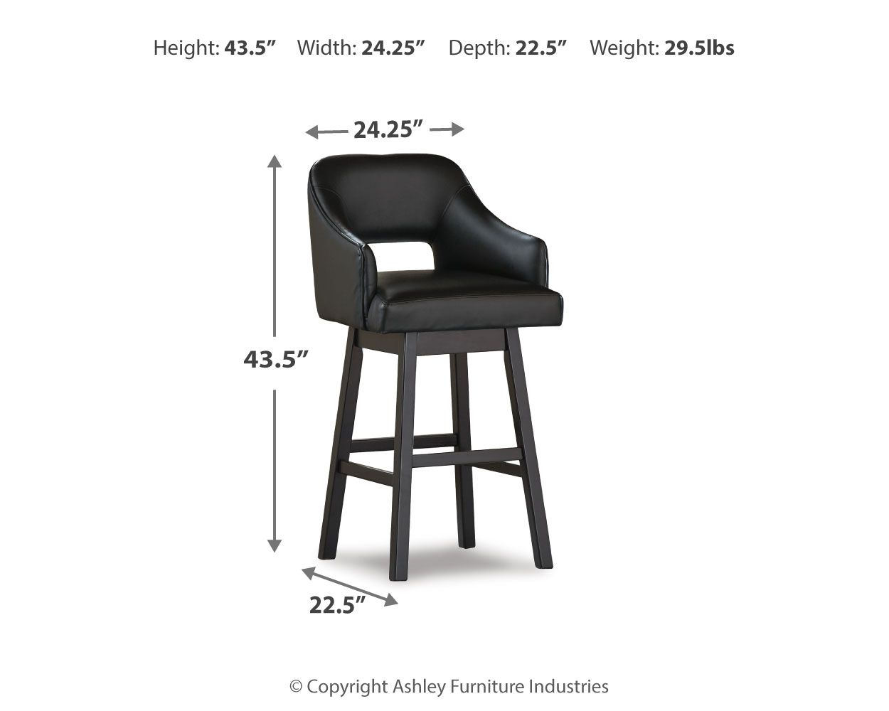 Tallenger - Tabouret de bar rembourré pivotant (Lot de 2)
