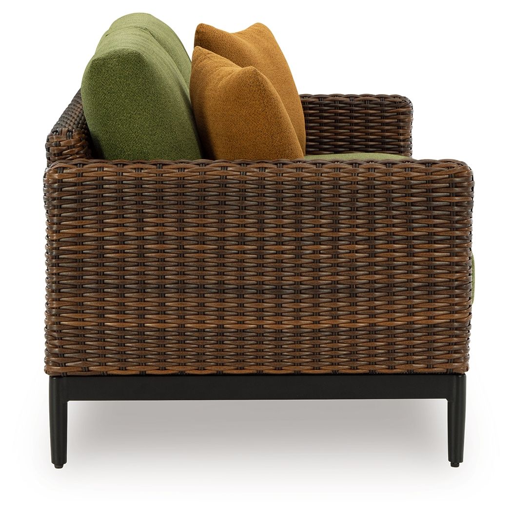 Horizon Hall - Causeuse avec coussin - Marron / Vert