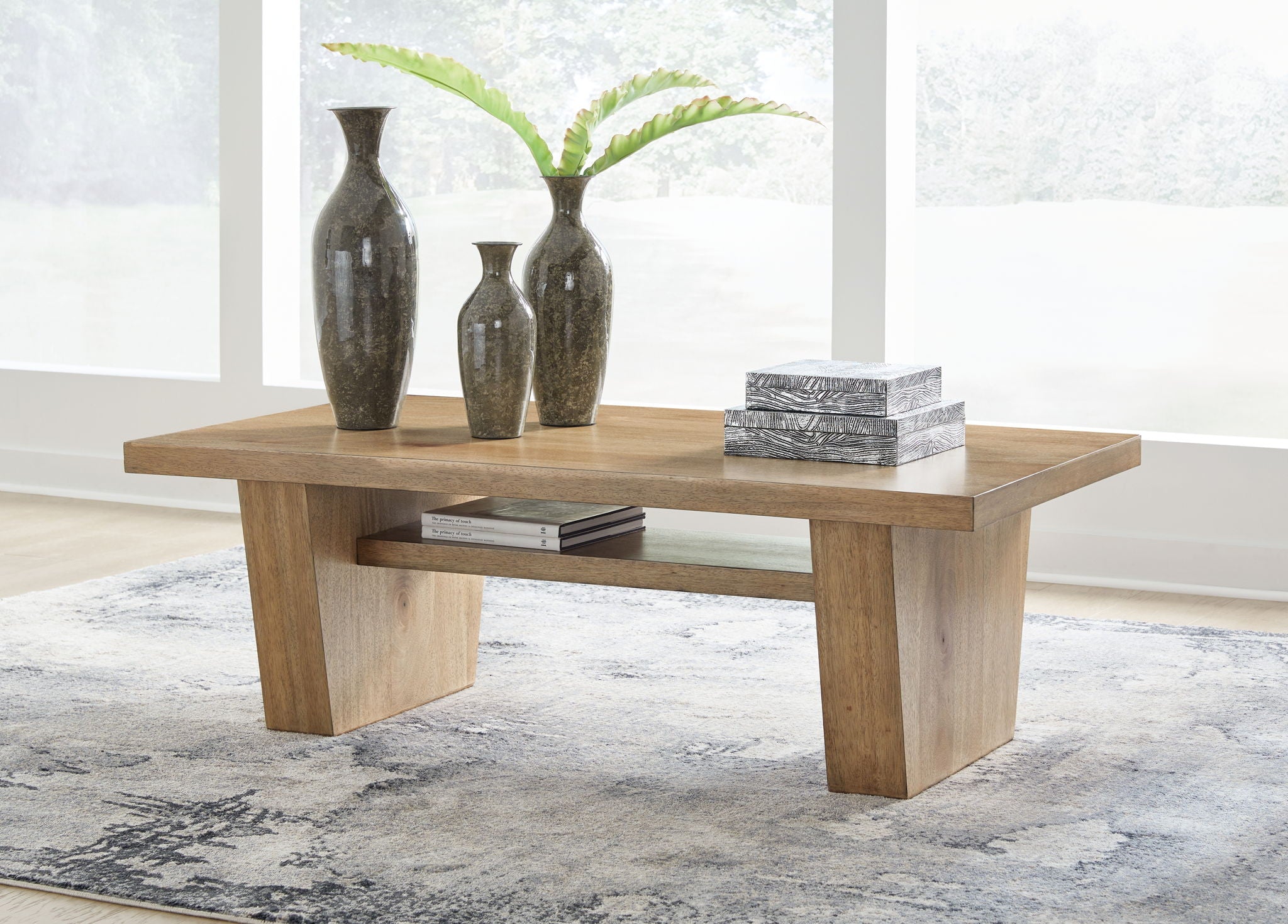Kristiland - Table Basse Rectangulaire - Marron Clair