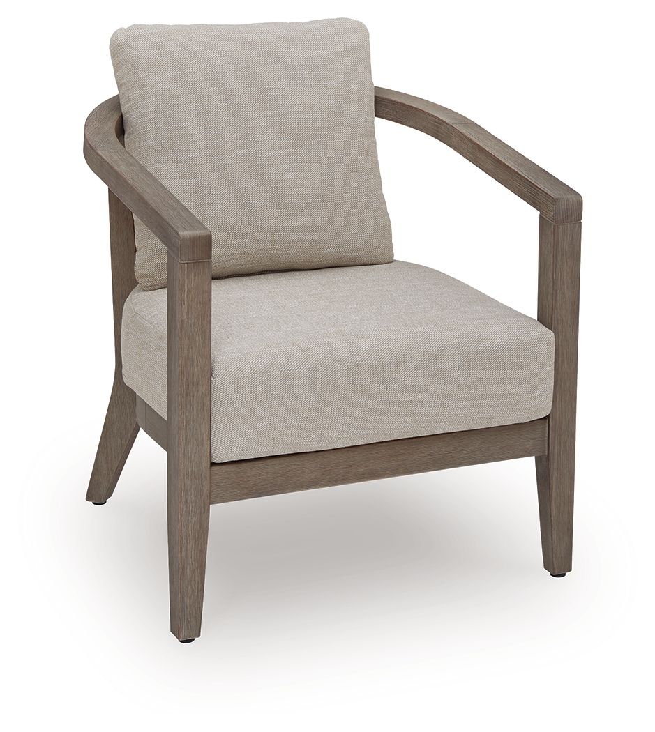 Joy Lagoon - Chaises d'extérieur avec coussins/Table (Lot de 3) - Beige