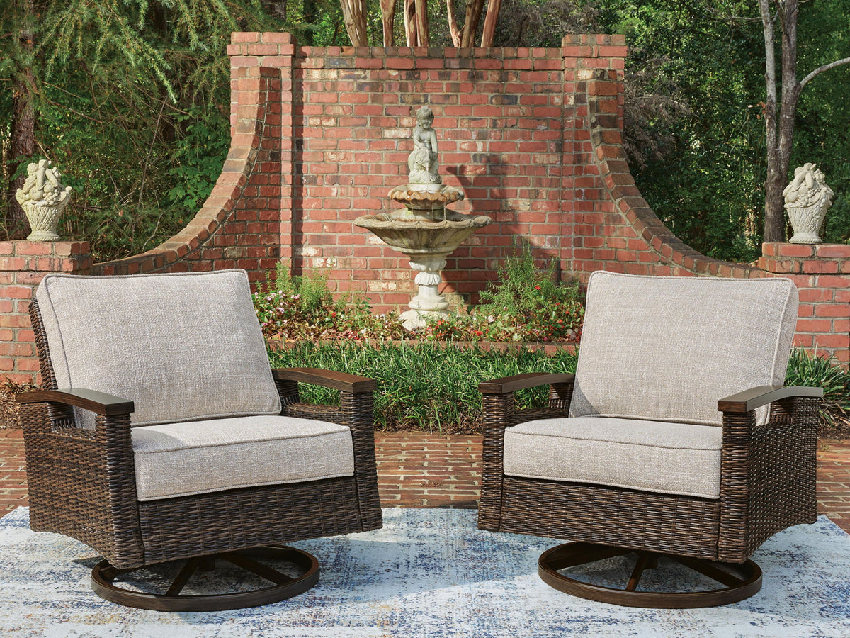 Monterey Point - Fauteuil lounge pivotant (lot de 2) - Marron foncé