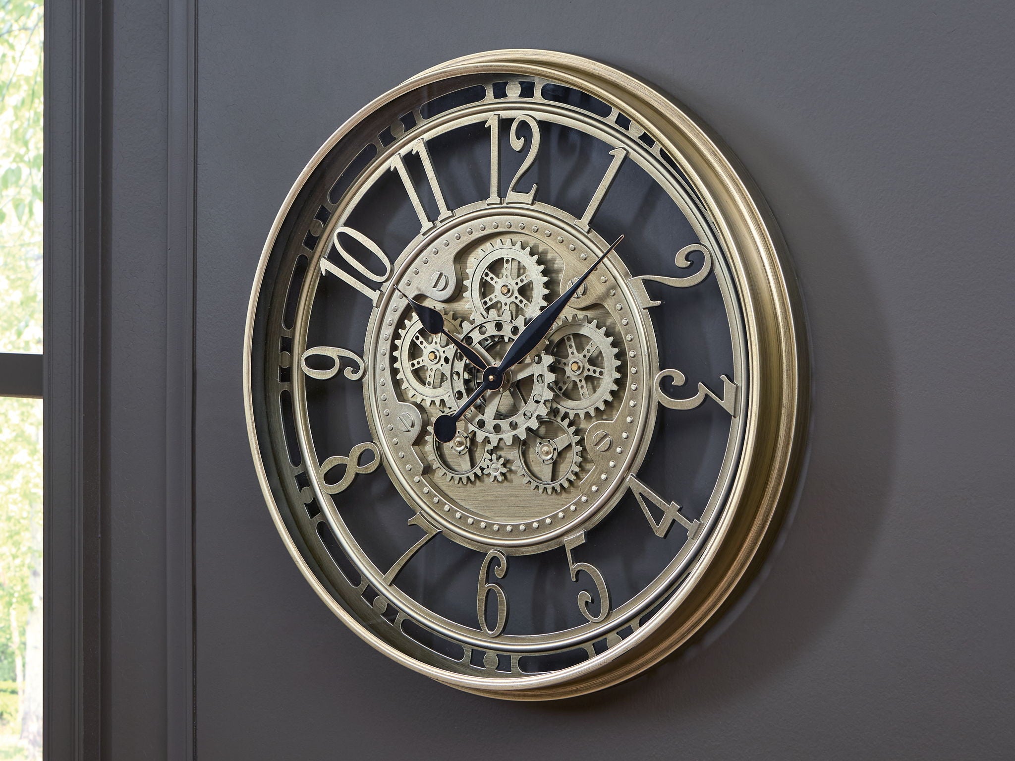 Gilover - Horloge murale - Finition champagne