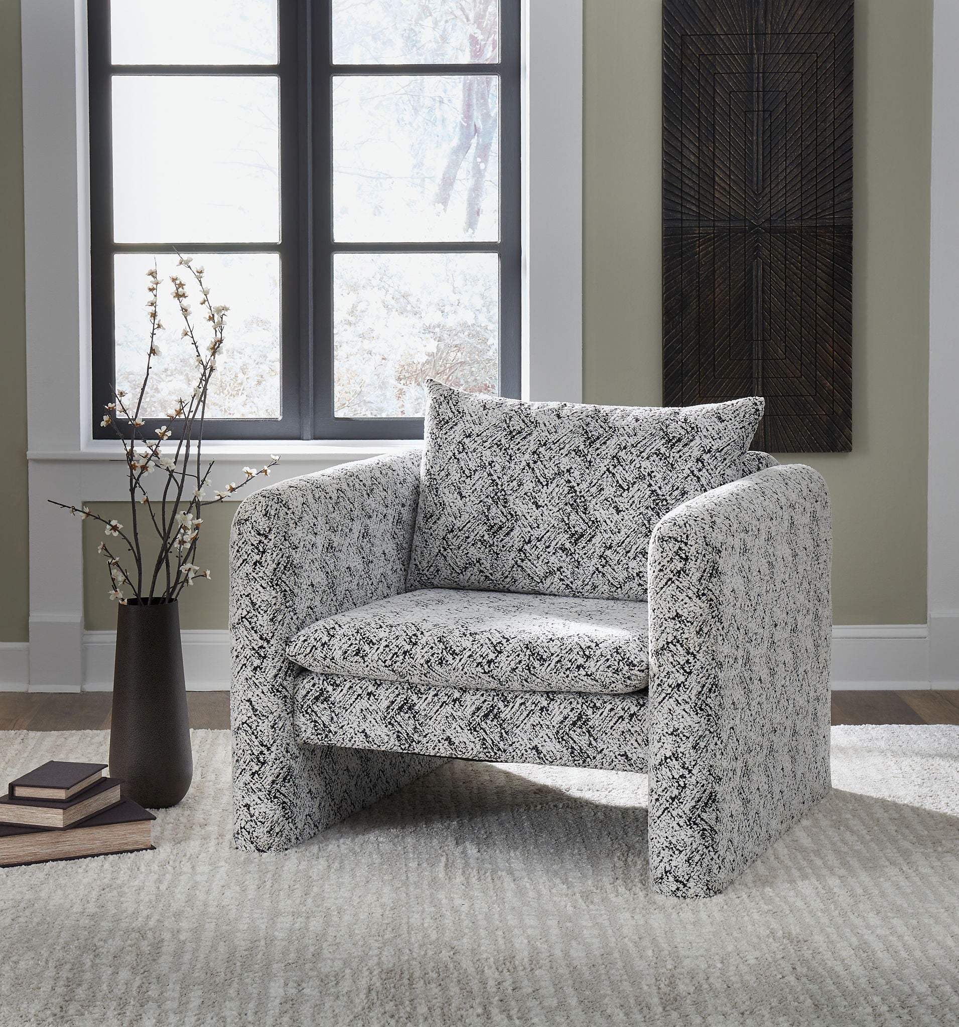 Fauteuil d'appoint Kenbell – Noir/Blanc