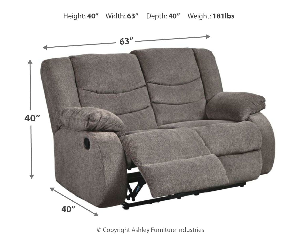 Tulen - Causeuse inclinable - Gris foncé