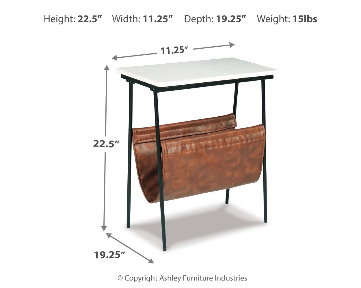 Etanbury - Table d'appoint - Marron / Noir / Blanc