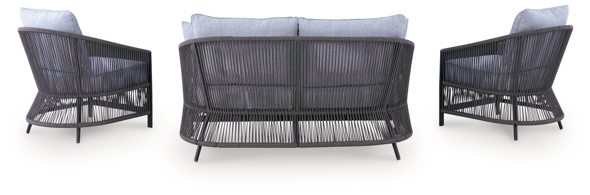 Bridges Beach - Causeuse, Chaises longues, Table (Ensemble de 4) - Gris
