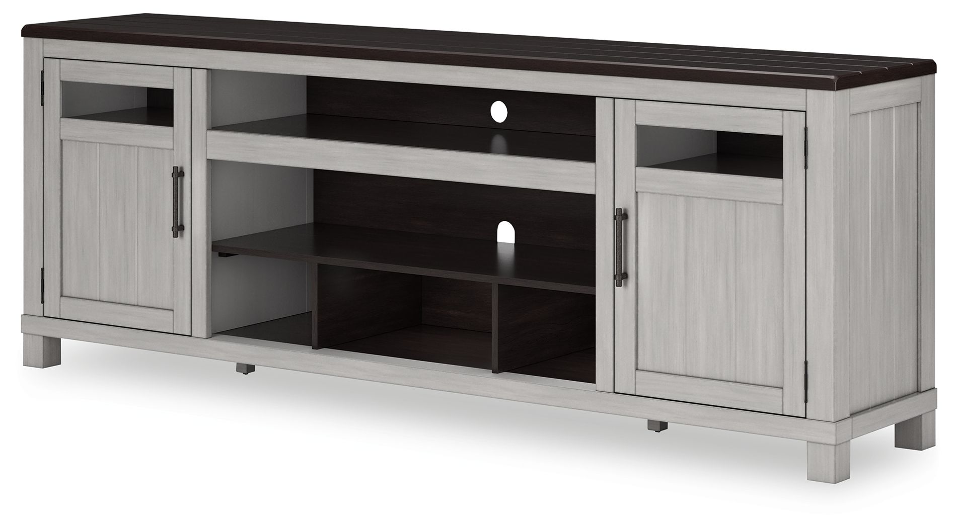 Meuble TV Darborn XL avec option foyer - Gris/Marron
