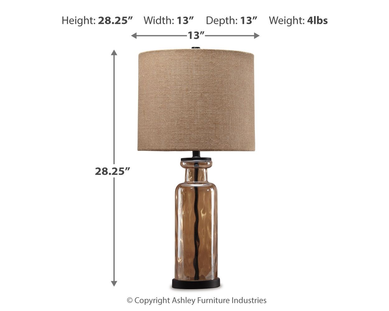 Laurentia - Lampe de table en verre - Champagne