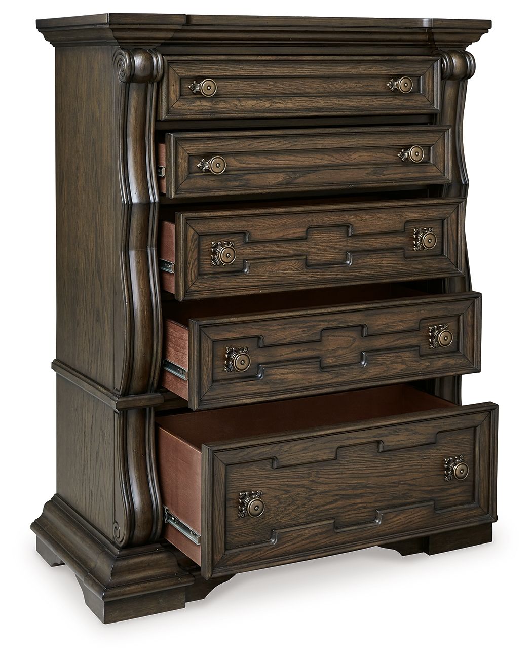 Maylee - Commode à cinq tiroirs - Marron foncé