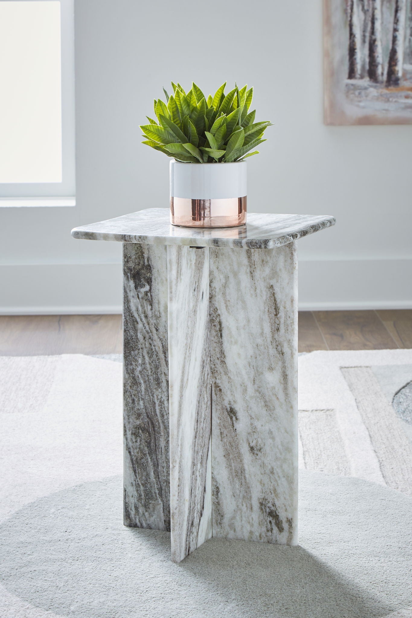 Keithwell - Table d'appoint carrée - Gris