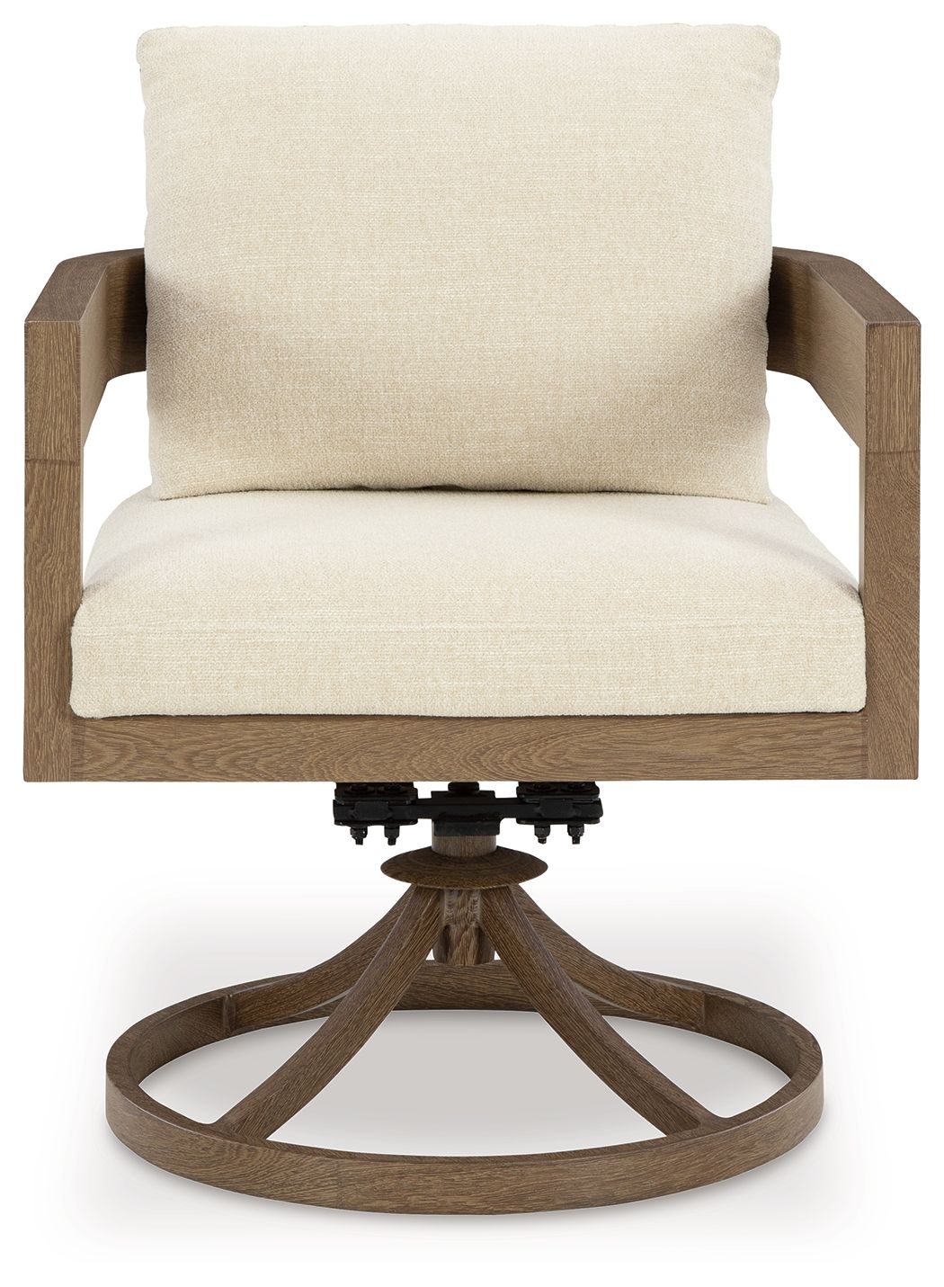 Serene Bay - Fauteuil Pivotant avec Coussin (Lot de 2) - Brun Foncé / Blanc