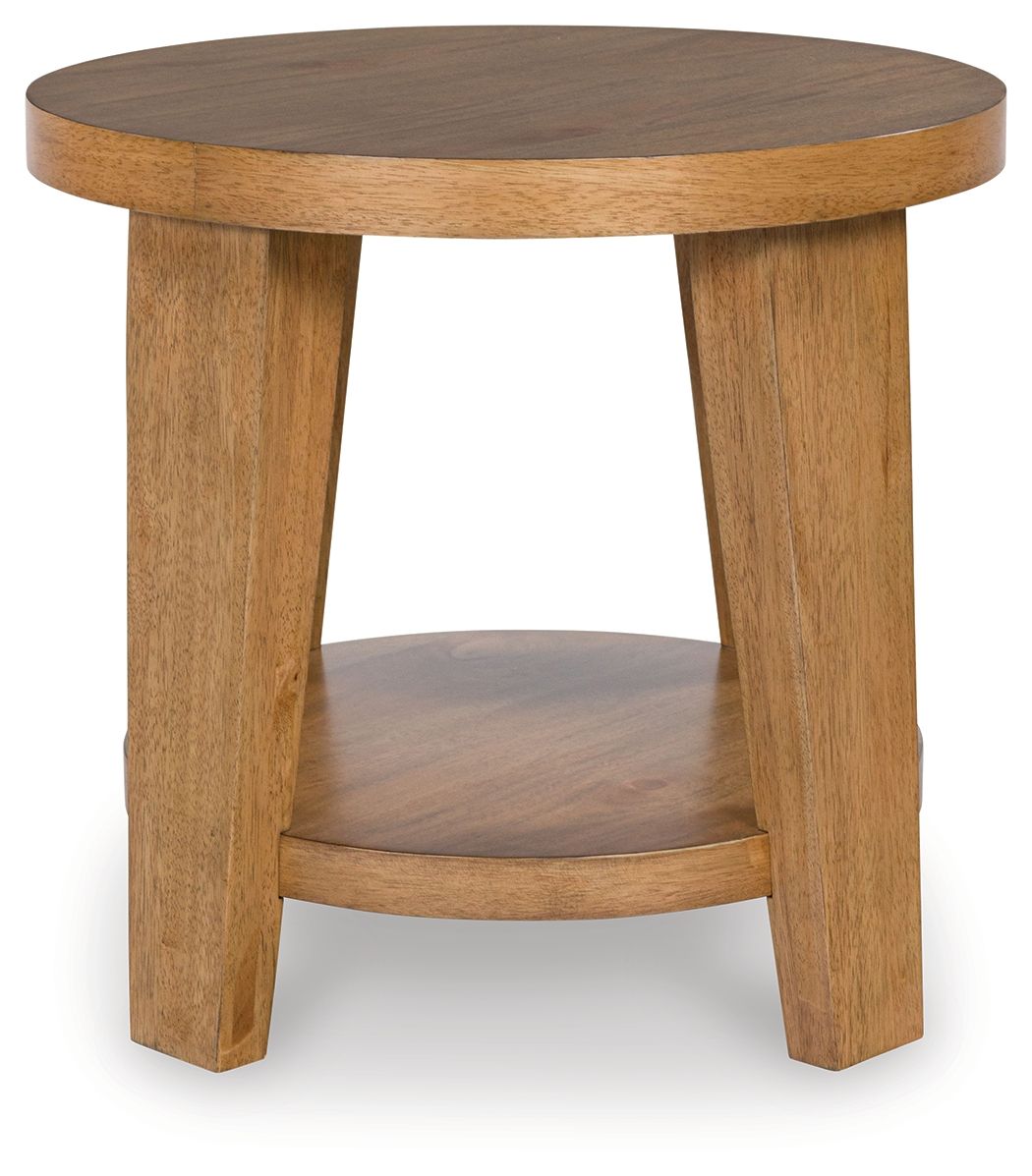 Kristiland - Table d'appoint ronde - Marron clair