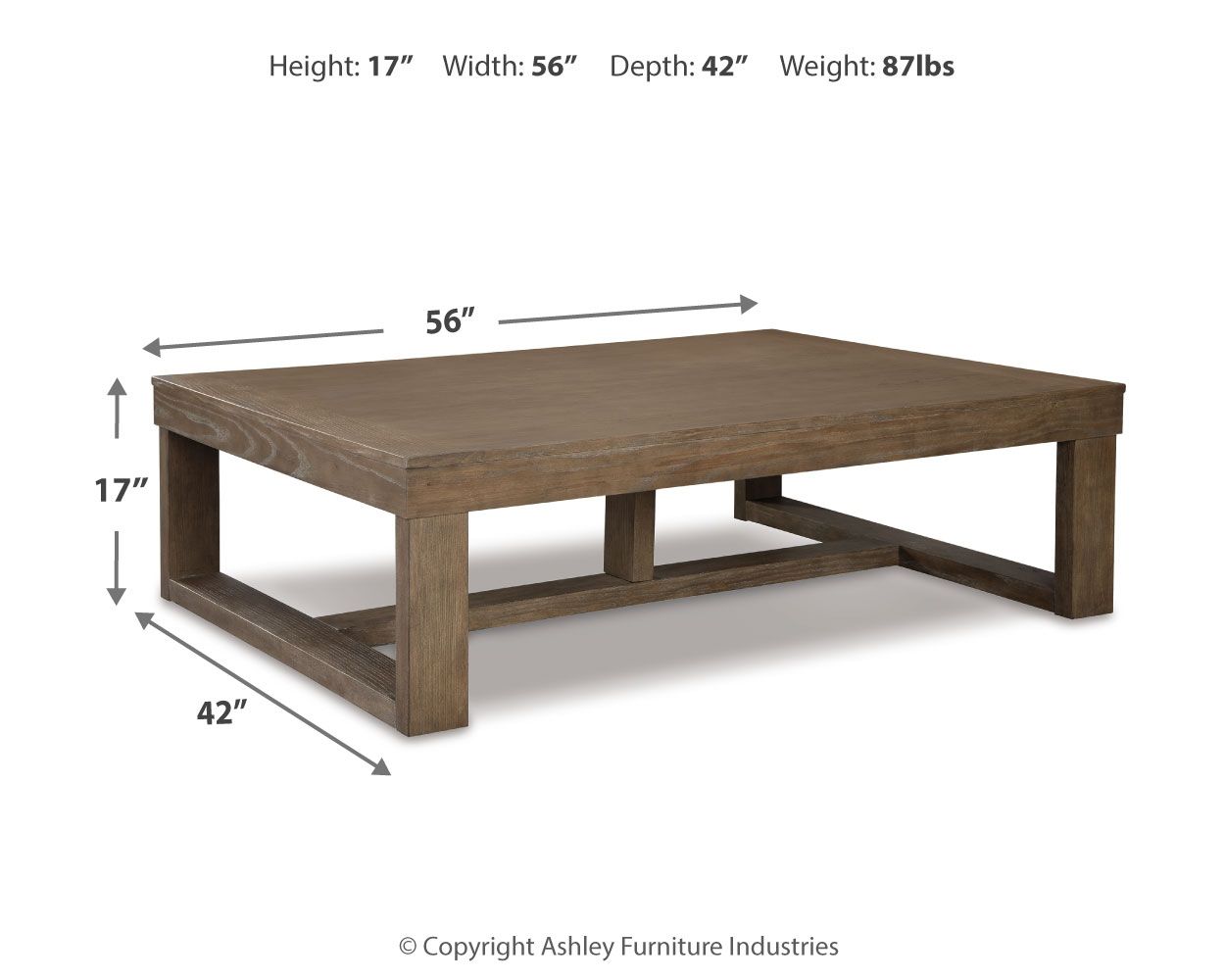Cariton - Table basse rectangulaire - Grise