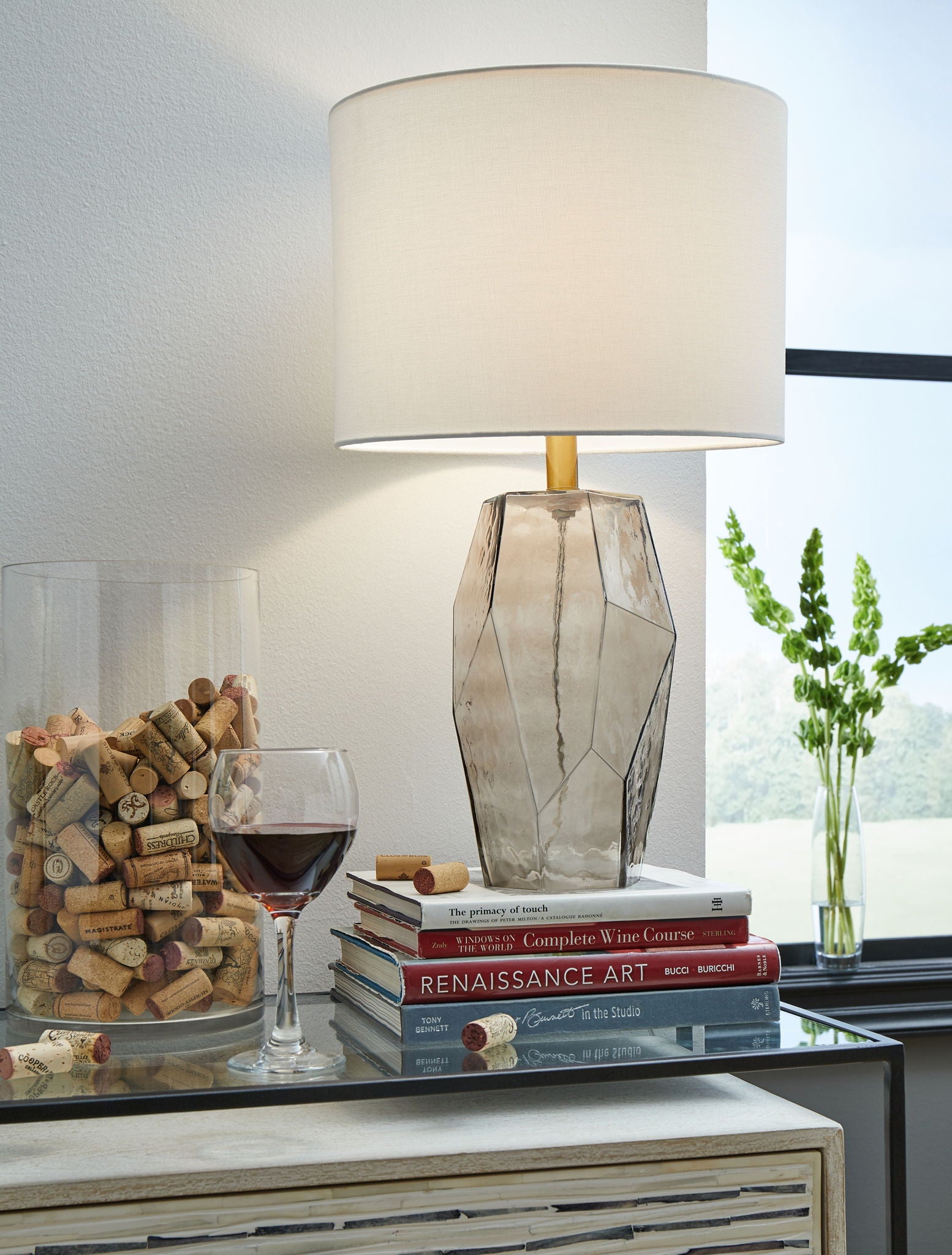 Taylow - Lampe de table en verre - Gris