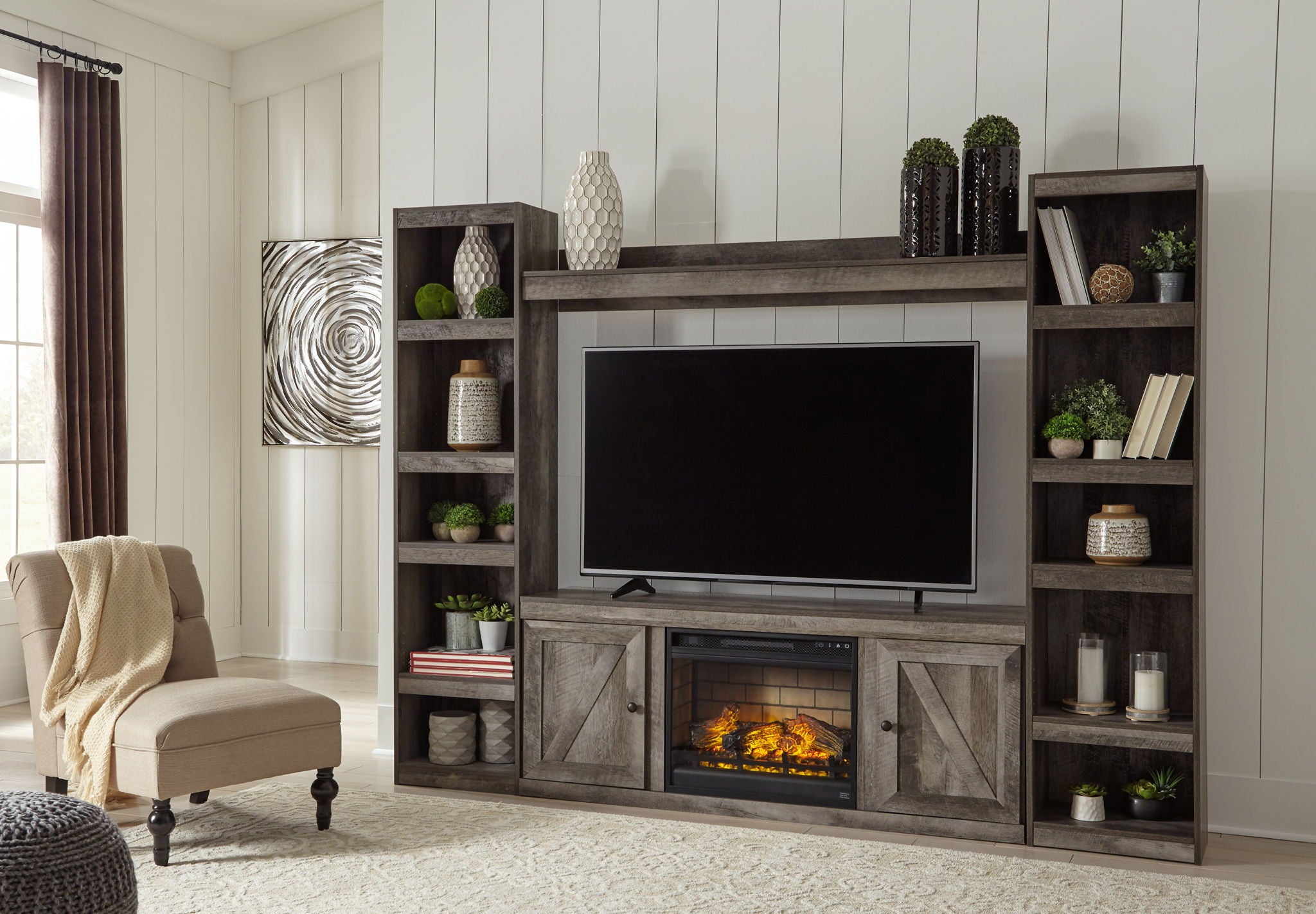 Wynnlow - Meuble TV pour écran 60 po avec centre de divertissement