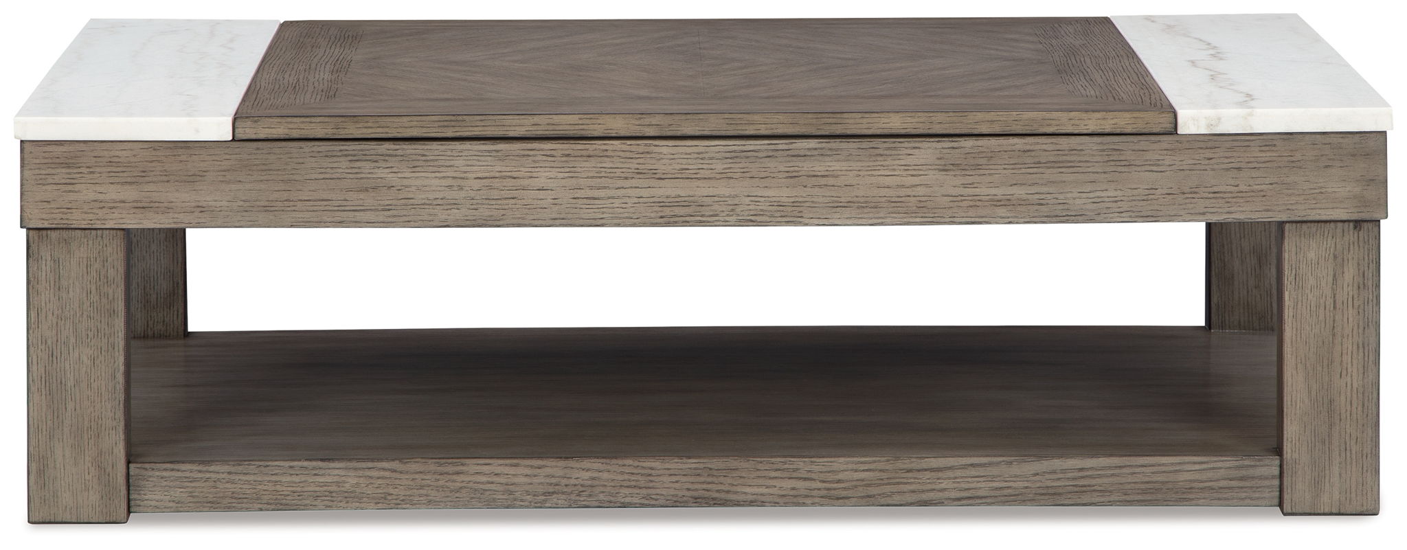 Loyaska - Table basse relevable - Brun grisâtre / Blanc