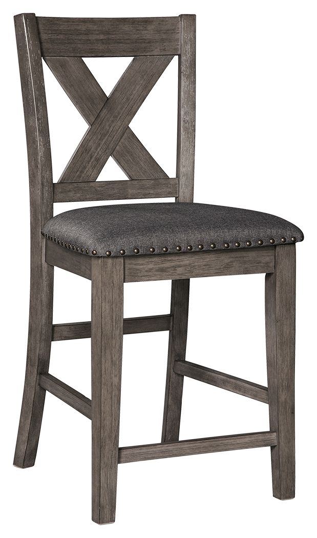 Caitbrook - Tabouret de bar rembourré (Lot de 2) - Gris