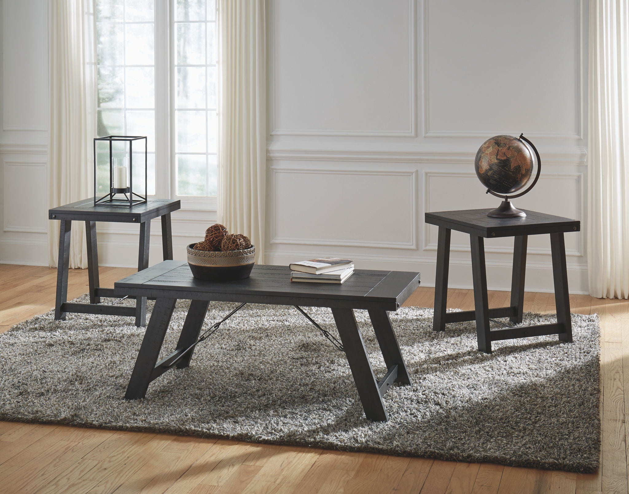 Noorbrook - Ensemble de tables d'appoint (Lot de 3) - Noir / Étain