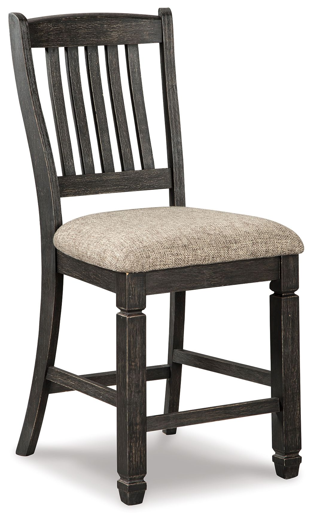 Tyler Creek - Tabouret de bar rembourré (lot de 2) - Noir / Marron grisé