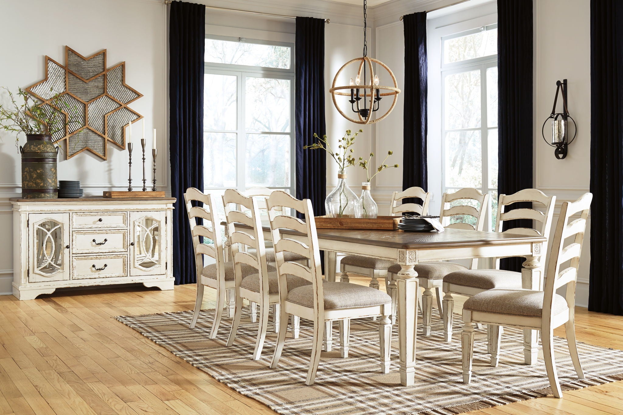 Realyn - Ensemble table et chaises de salle à manger rectangulaire