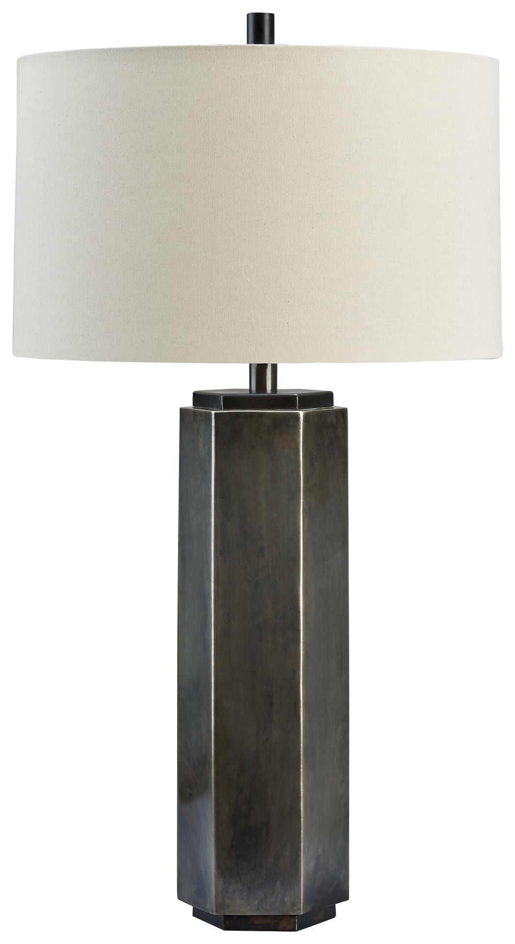 Dirkton - Lampe de table en métal - Finition étain vieilli