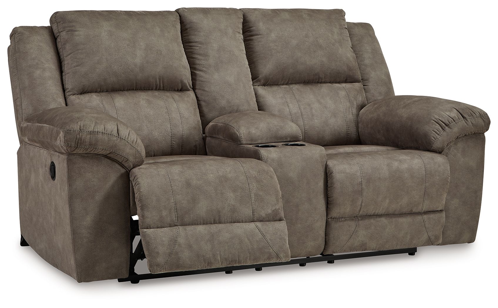 Laresview - Causeuse Inclinable Double Avec Console - Similicuir - Fossil