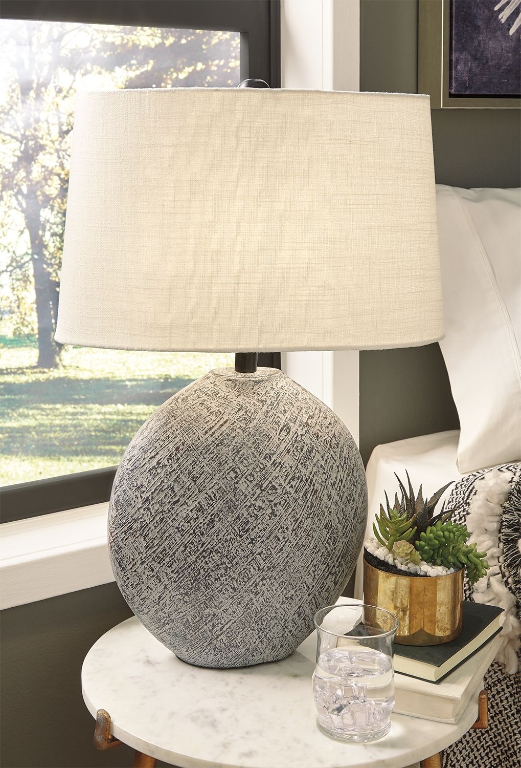 Harif - Lampe de table en papier - Beige