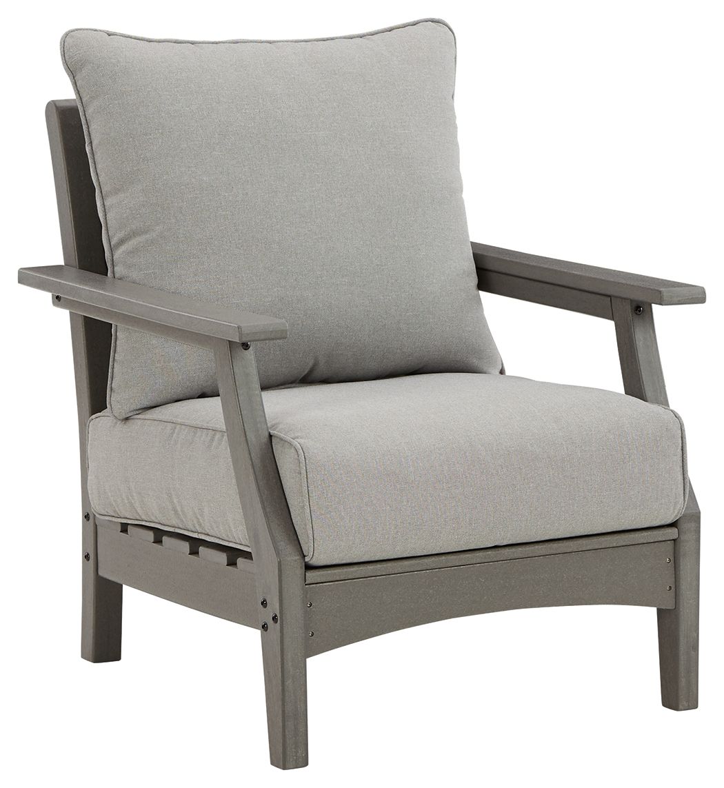 Visola - Chaise longue avec coussin (lot de 2) - Gris