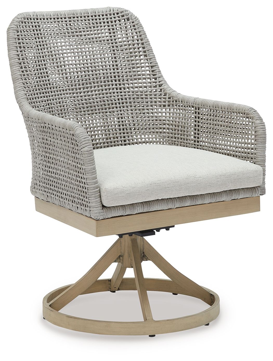 Seton Creek - Chaise pivotante avec coussin (Lot de 2) - Gris