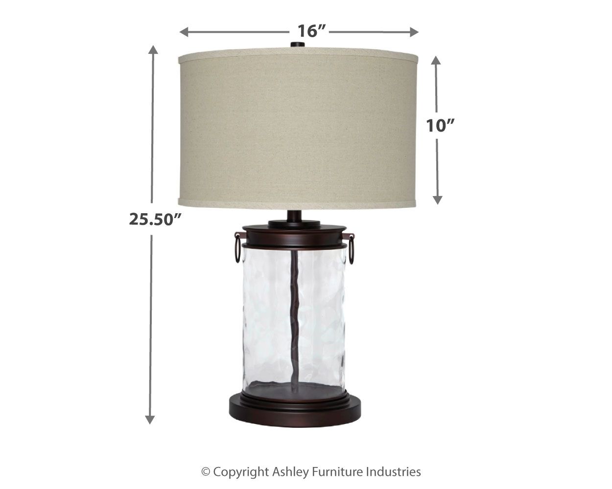 Tailynn - Lampe de table en verre - Fini transparent/bronze