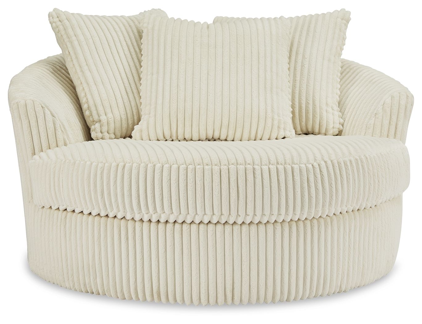 Lindyn - Fauteuil pivotant surdimensionné - Tissu - Ivoire