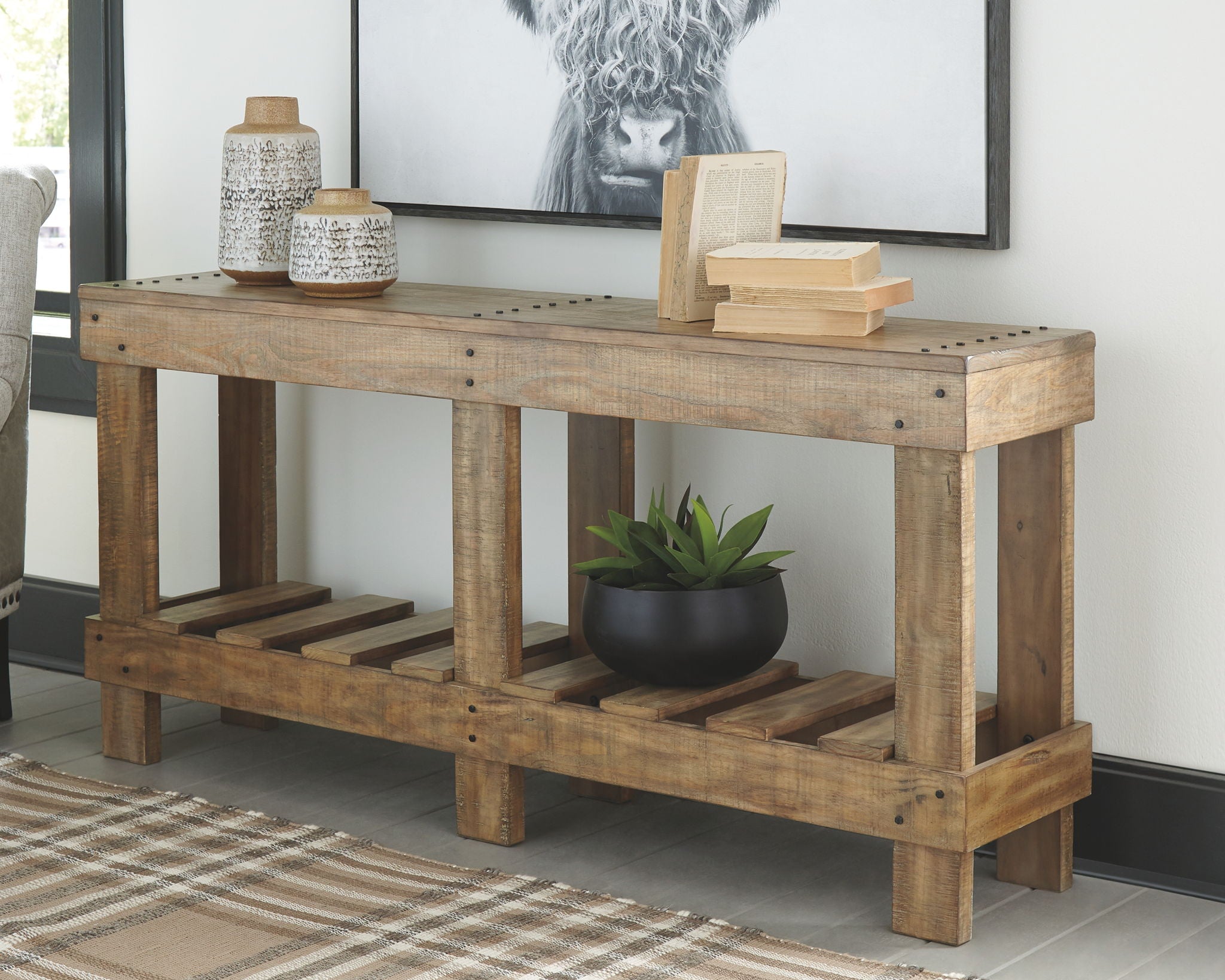 Susandeer - Table Console pour Canapé - Marron