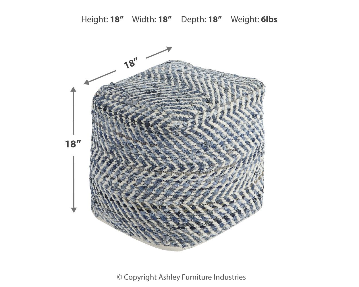 Chevron - Pouf - Bleu