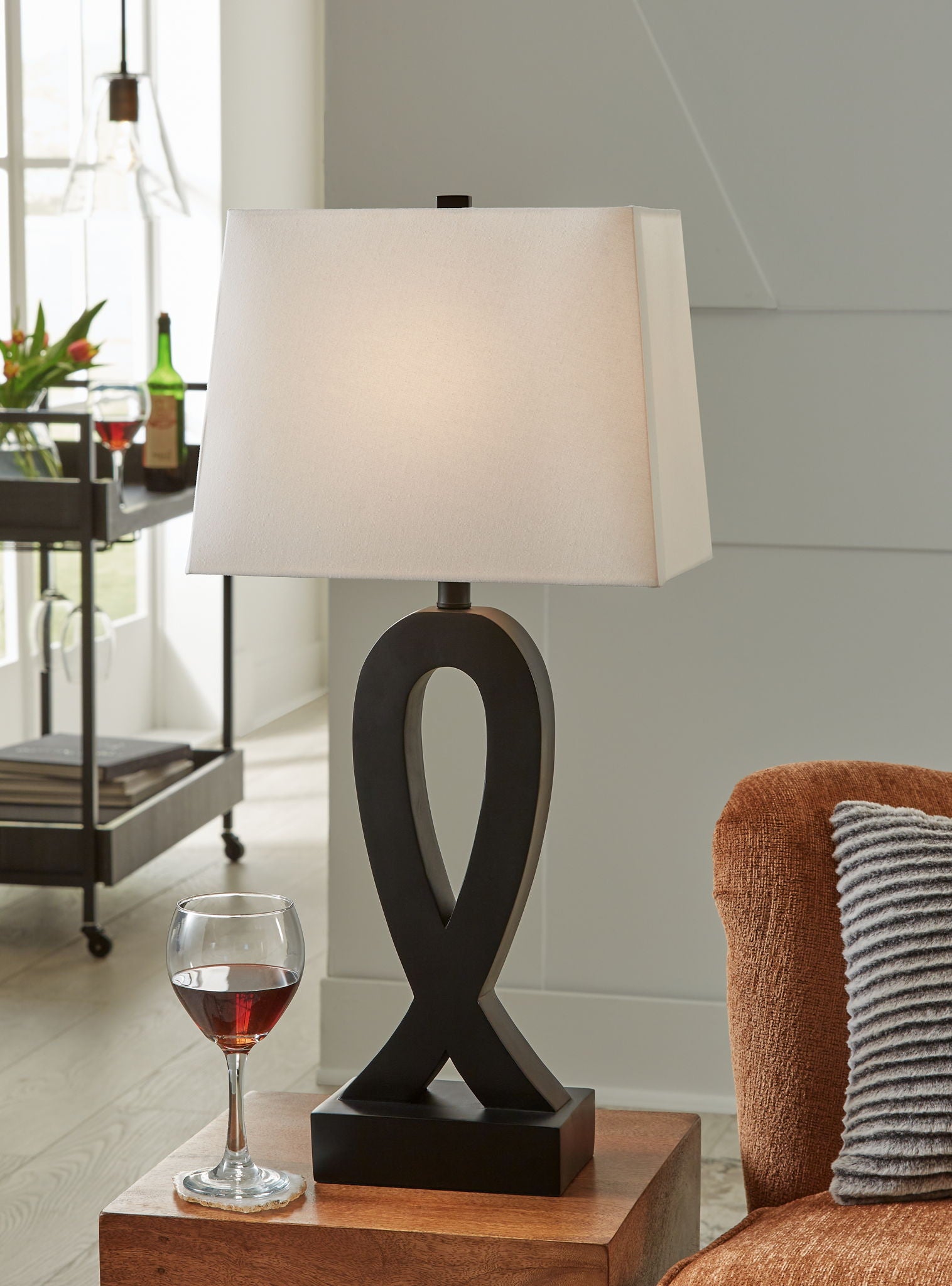 Markellton - Lampes de table Poly (lot de 2) - Noir