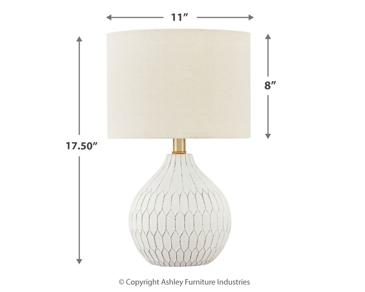 Wardmont - Lampe de table en céramique - Blanc