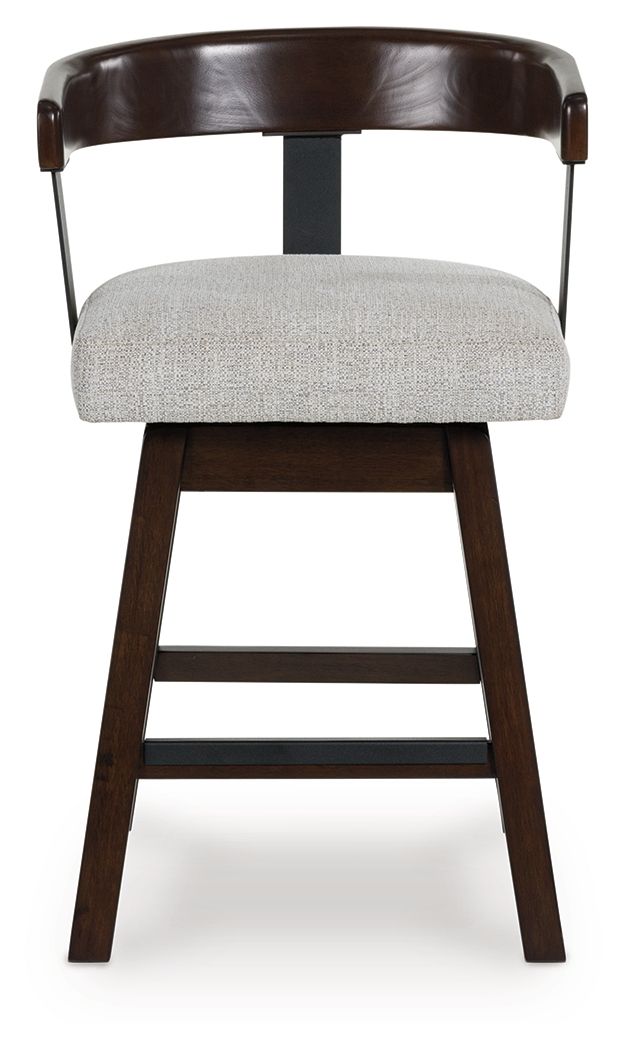 Haddigan - Tabouret de bar pivotant rembourré (Lot de 2) - Marron foncé
