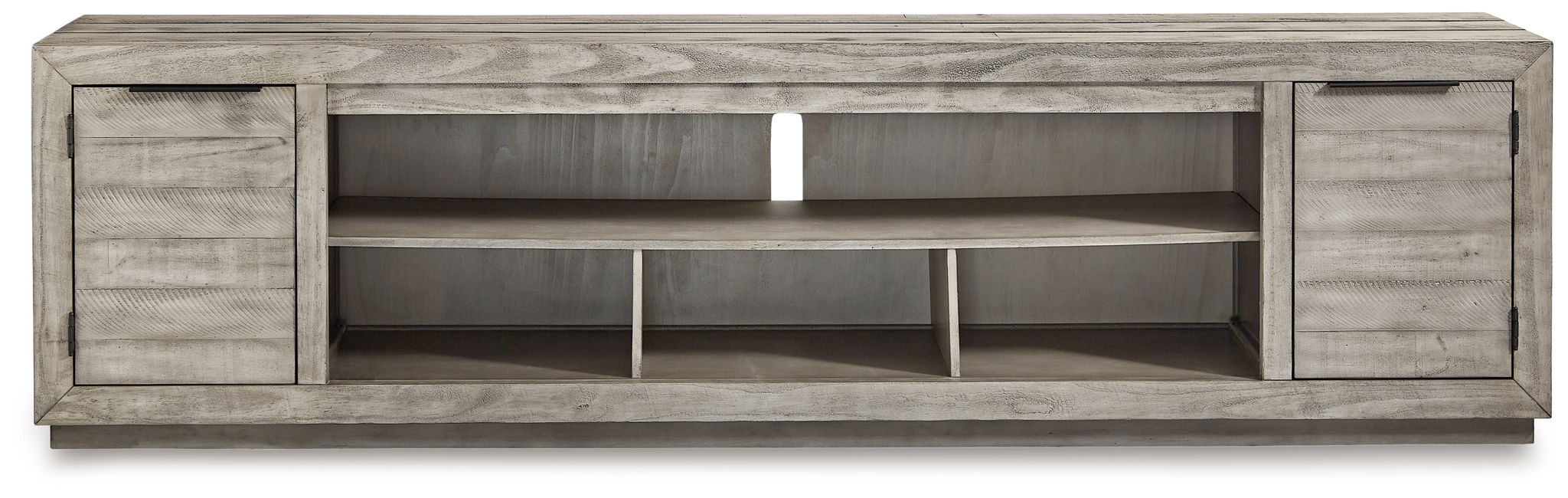 Naydell - Meuble TV extra-large avec option foyer - Gris