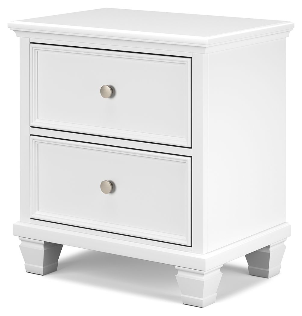 Fortman - Table de chevet à deux tiroirs - Blanc