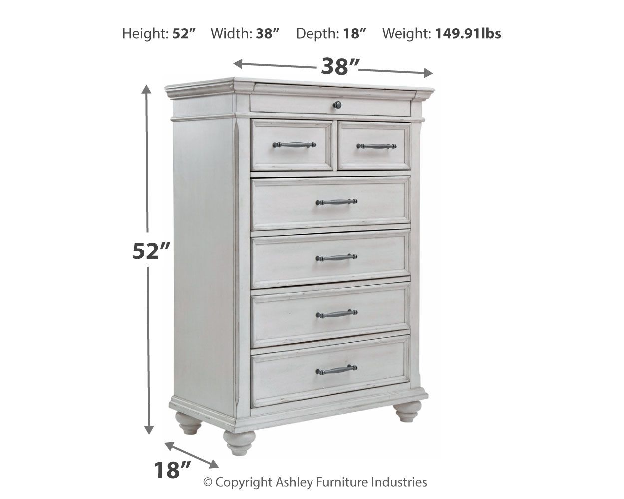 Kanwyn - Commode - Blanc délavé