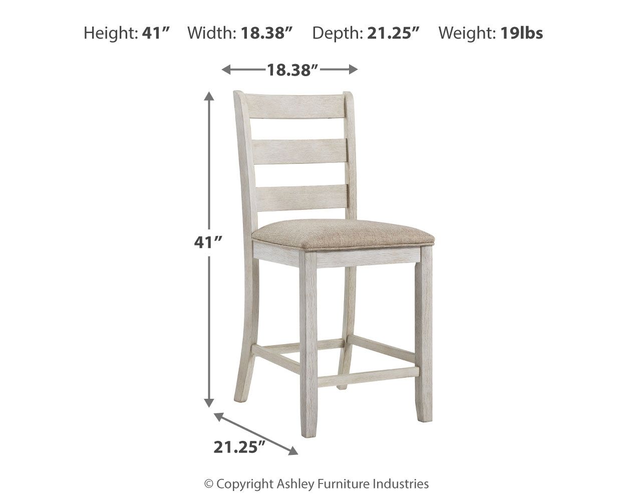 Skempton - Tabouret de bar rembourré (Lot de 2) - Blanc