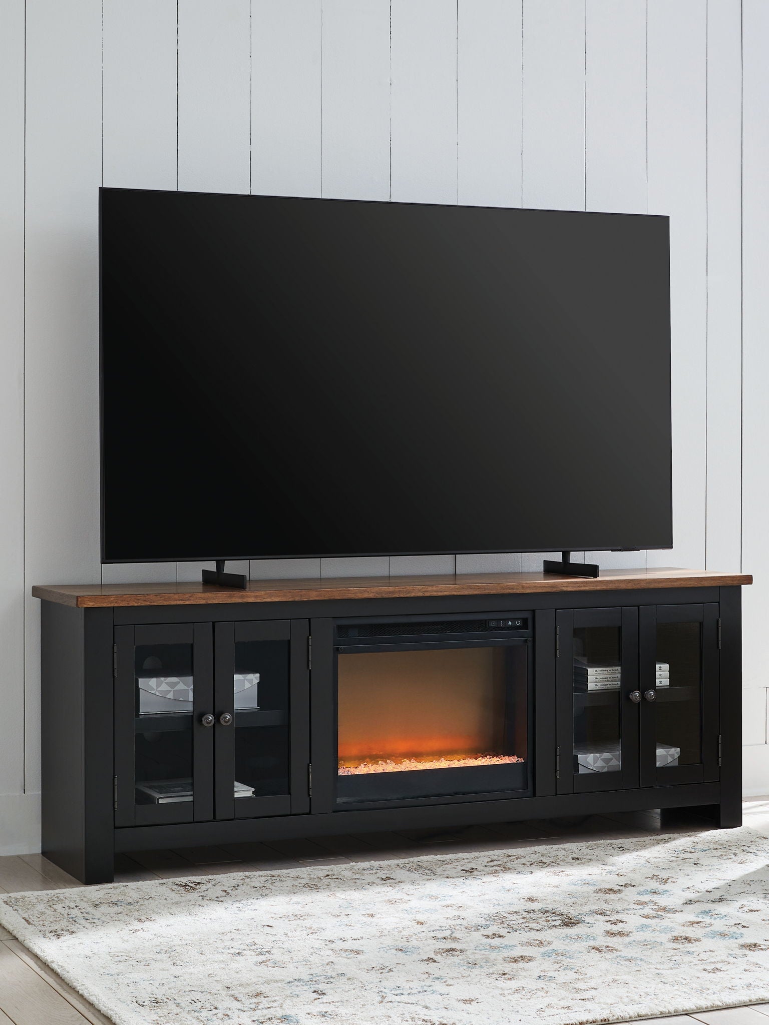 Wildenauer - Meuble TV 193 cm avec foyer électrique