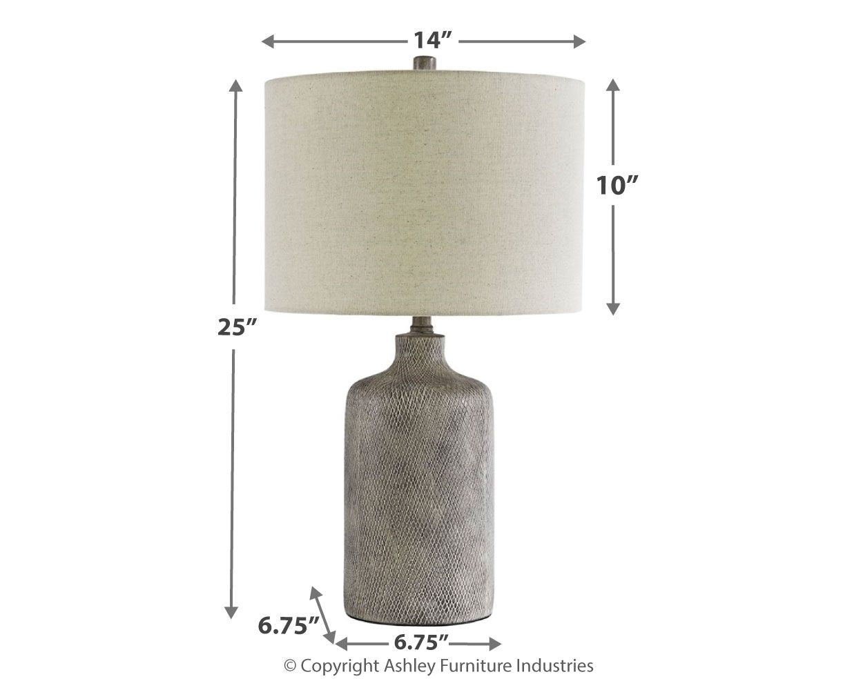 Lampe de table en céramique Linus - Noir antique
