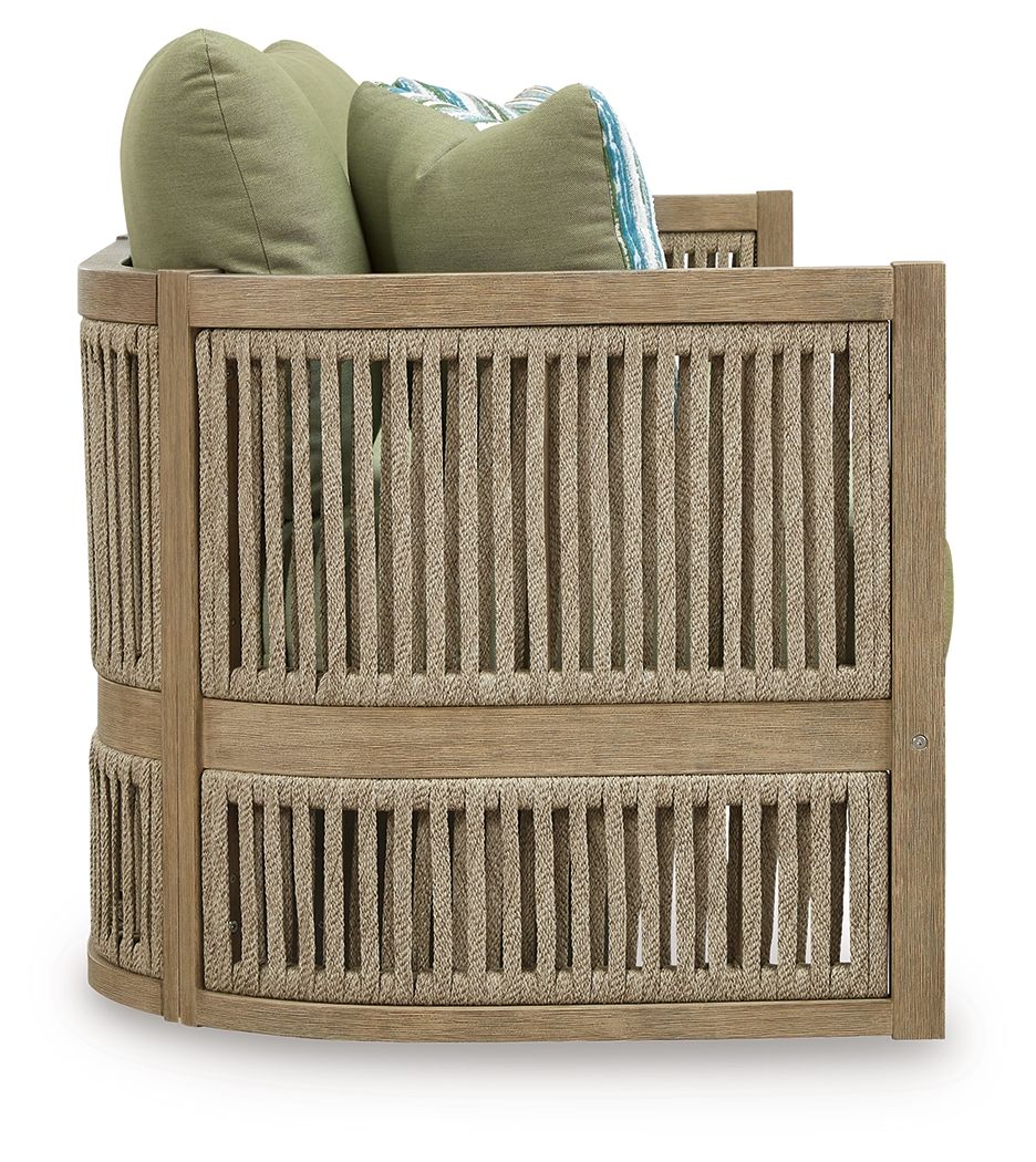 Serena Shores - Canapé avec coussin - Beige / Vert