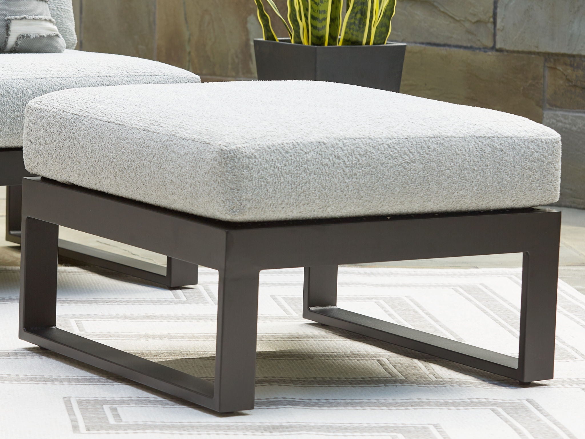 Beachloft - Pouf avec coussin - Noir/Gris