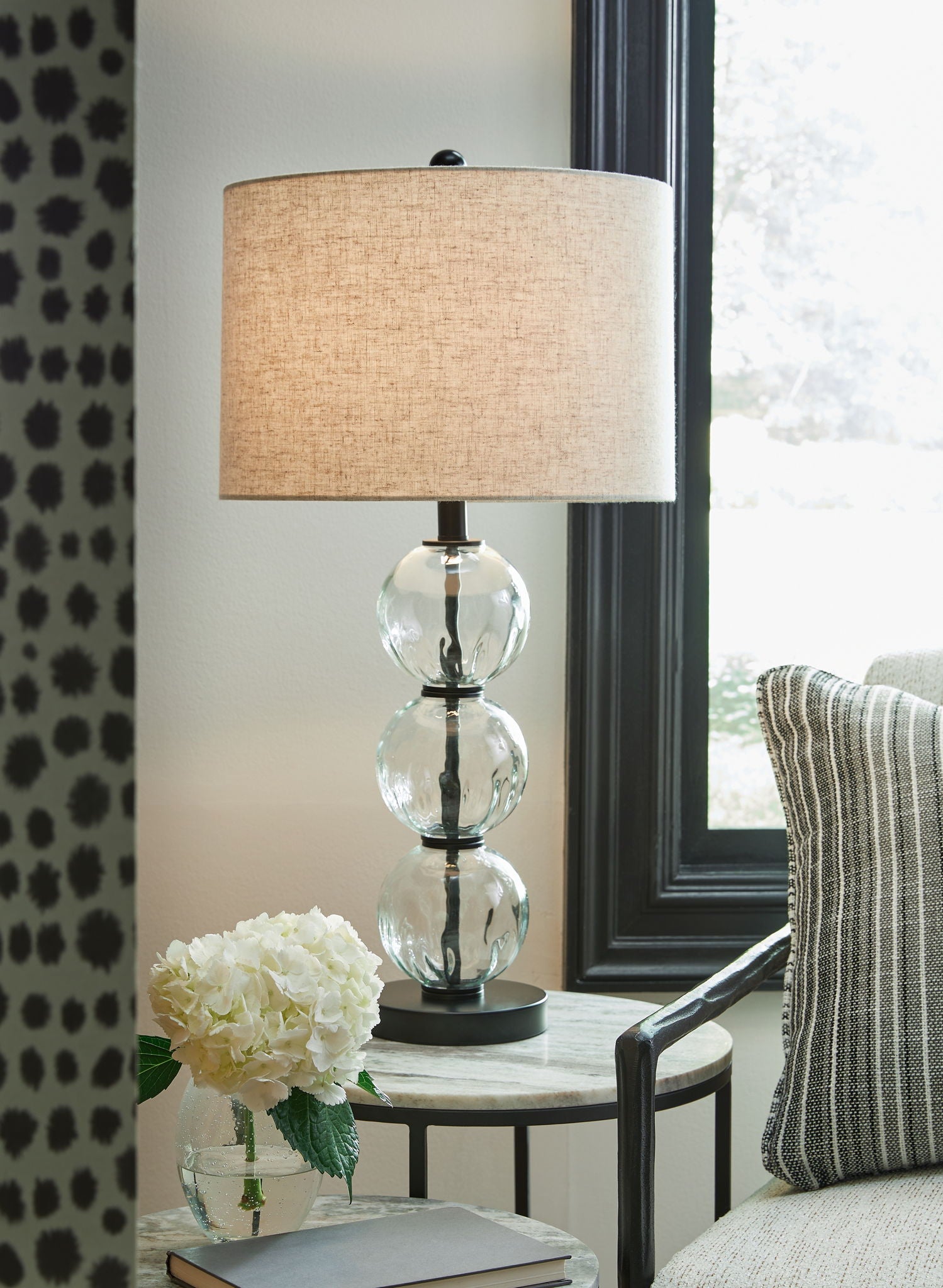 Airbal - Glass Table Lamp (Set of 2) - Clear / Black