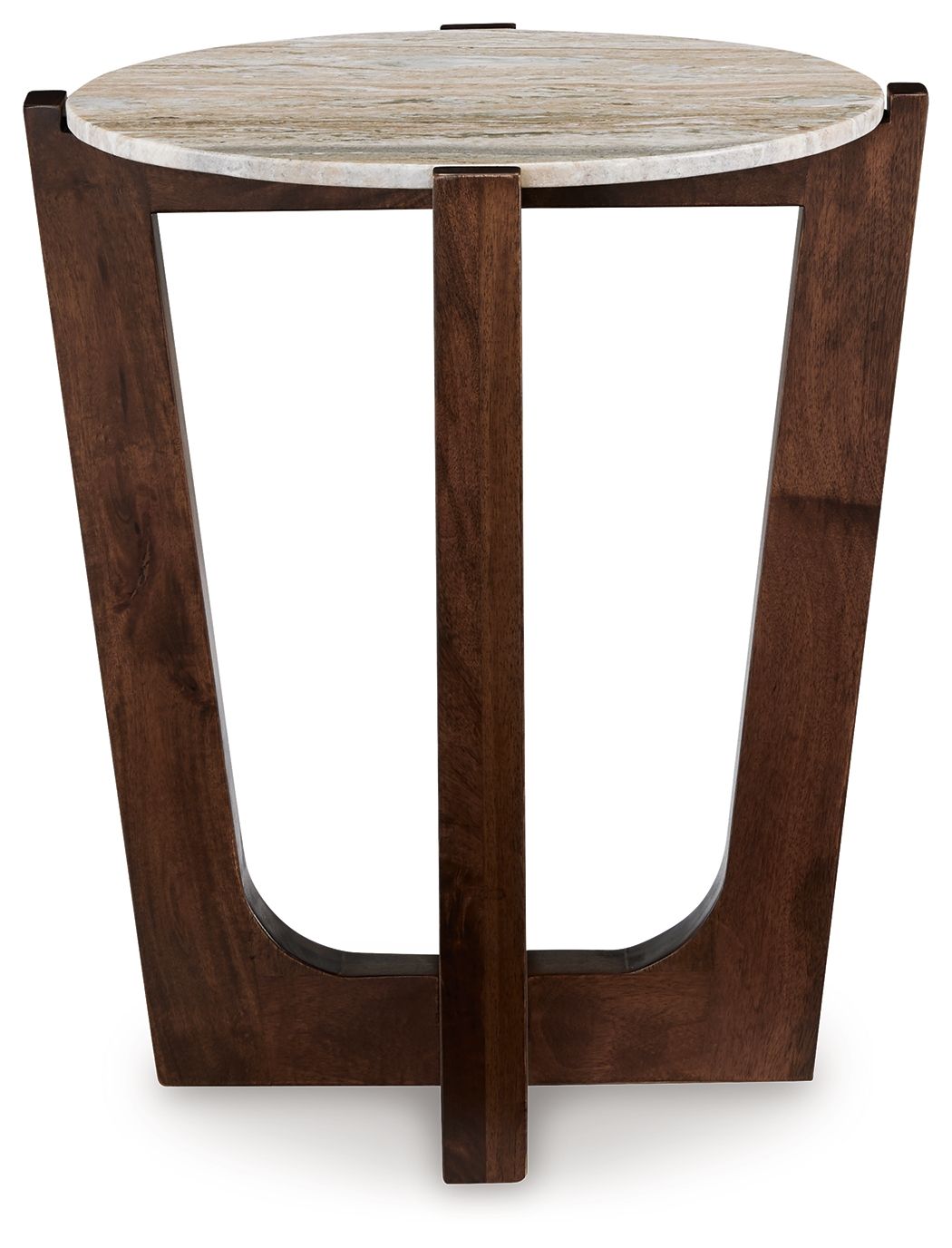 Tanidore - Table d'appoint ronde - Brun chaud