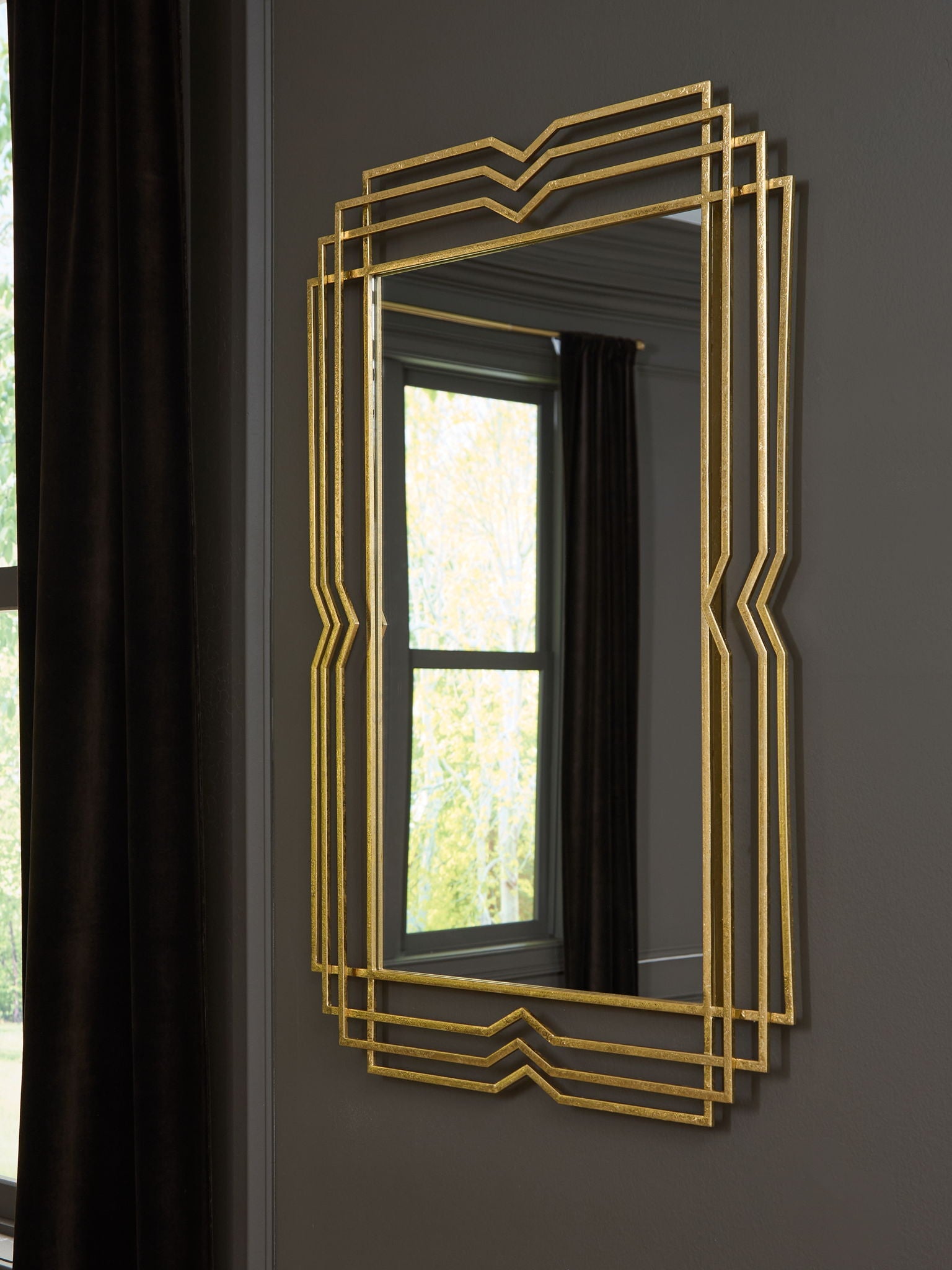 Claybrook - Miroir décoratif - Fini or